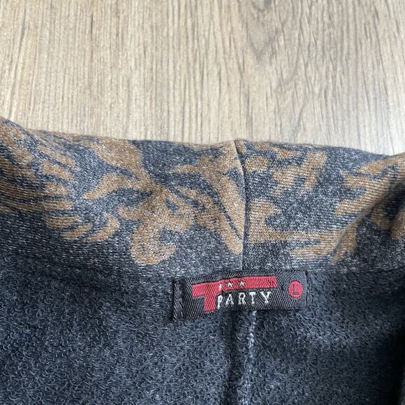 T-Party Long Sleeve Mineral Open Front Duster Cardigan Large Made in USA Terry - Picture 5 of 9